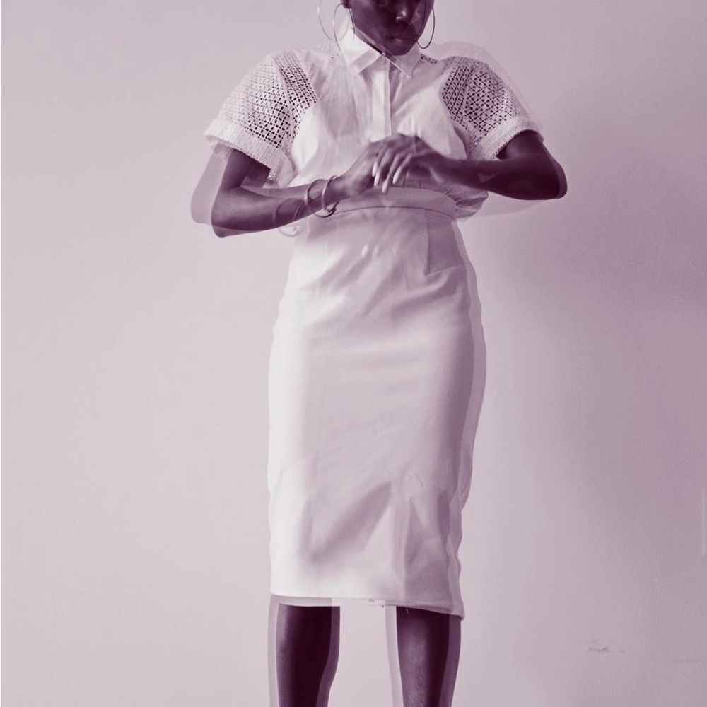 White Victoria Beckham midi dress